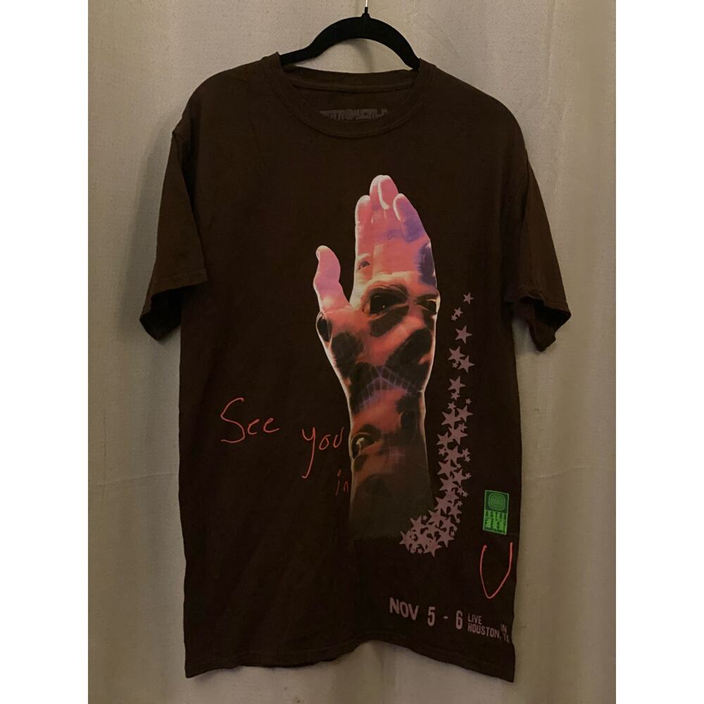 Travis Scott Astroword Festival 2021 Hand tee sz M